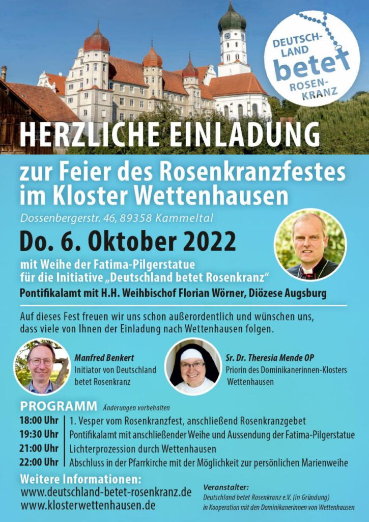 Rosenkranzfestival am 7.+8.12.2022 in Willebadessen / Initiative „Deutschland betet Rosenkranz“ feiert einjähriges Bestehen