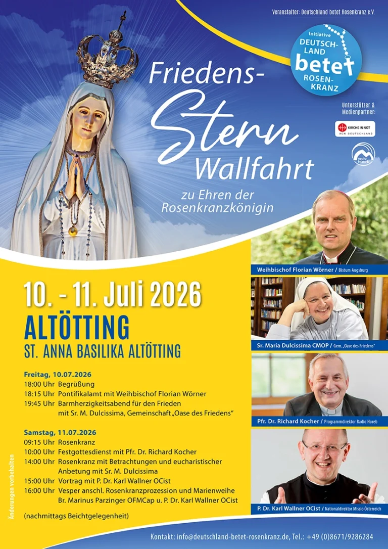 Plakat zur 4. Sternwallfahrt nach Altötting 2026