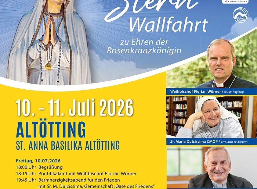 Plakat zur 4. Sternwallfahrt nach Altötting 2026